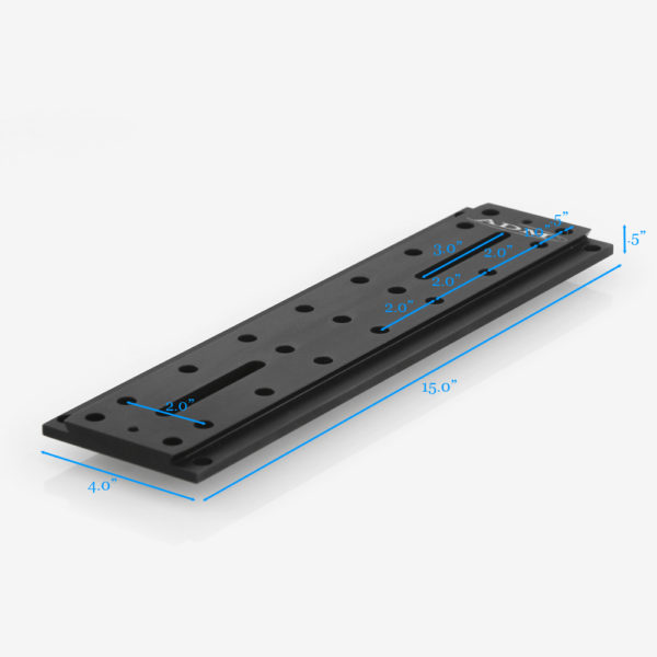 ADM Accessories | D Series | Universal Dovetail Bar | DUP15 | DUP15- D Series Universal Dovetail Bar. 15″ Long, 2″ Spacing | Image 2