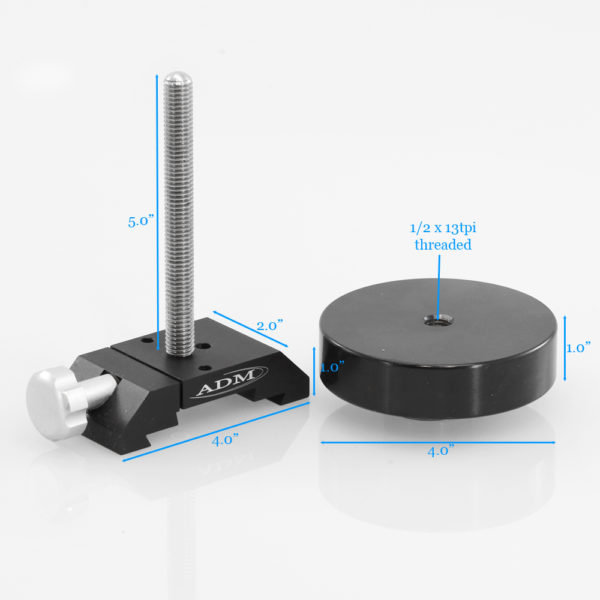 ADM Accessories | DV Series | Dovetail Counterweights | DVCW | DVCW- D and V Series Counterweight with 5″ Threaded Rod | Image 3